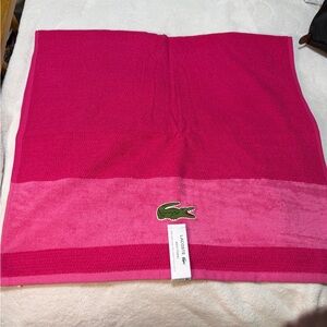 Lacoste Fuchsia Bath Towel with Logo
